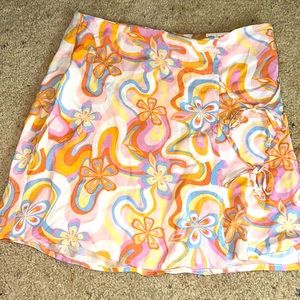 SO Mini skirt. Multicolored with side ties